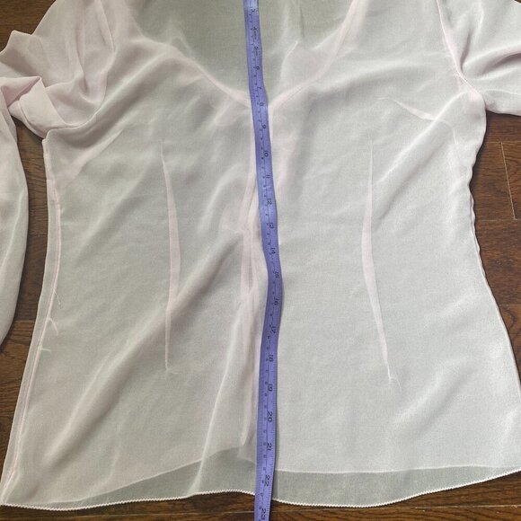 Aritzia Sunday Best Sheer Tie-Front Blouse Women’s Small Light Pink - Picture 7 of 8
